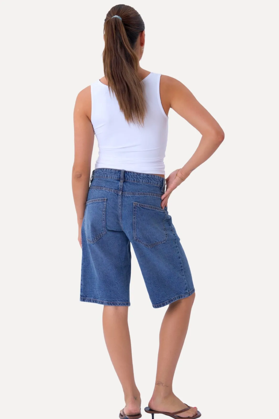 Denim Shorts - Medium Blue Denim