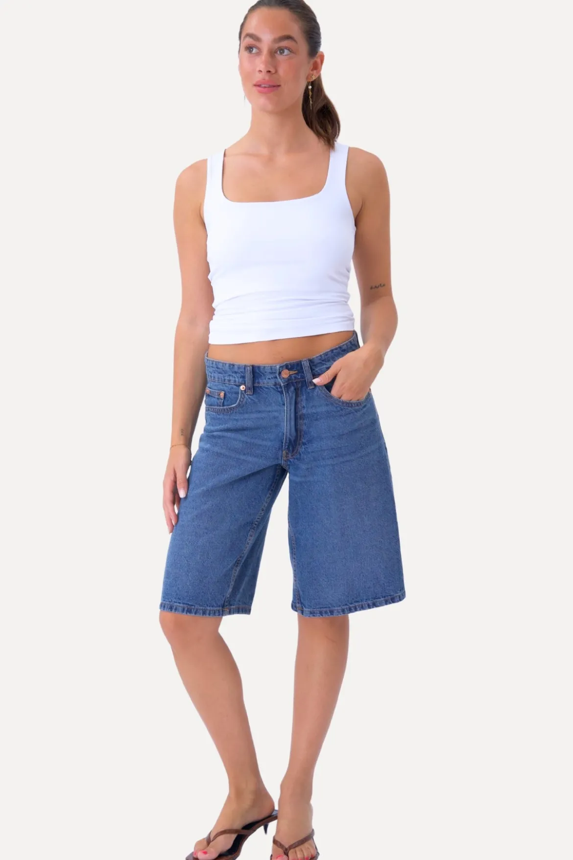 Denim Shorts - Medium Blue Denim