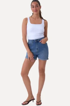 De Originale Performance Denim Shorts - Medium Blå Denim (Kvinde)