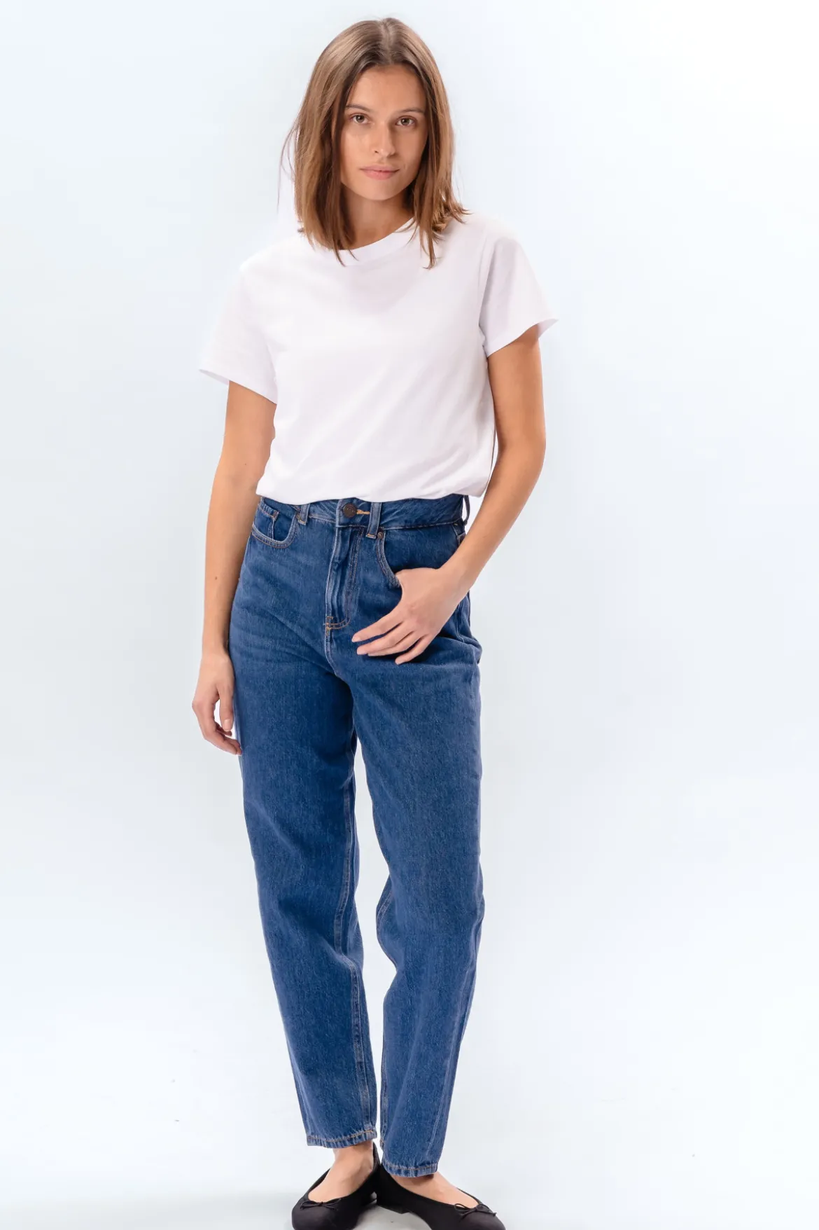 De Originale Performance Mom Jeans - Medium Blue Denim