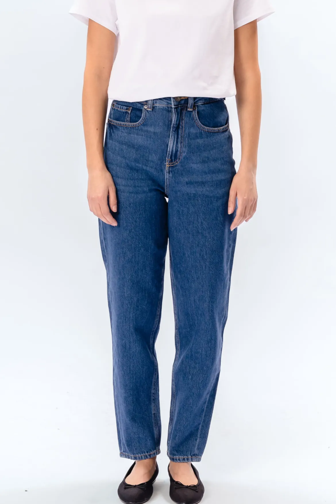 De Originale Performance Mom Jeans - Medium Blue Denim
