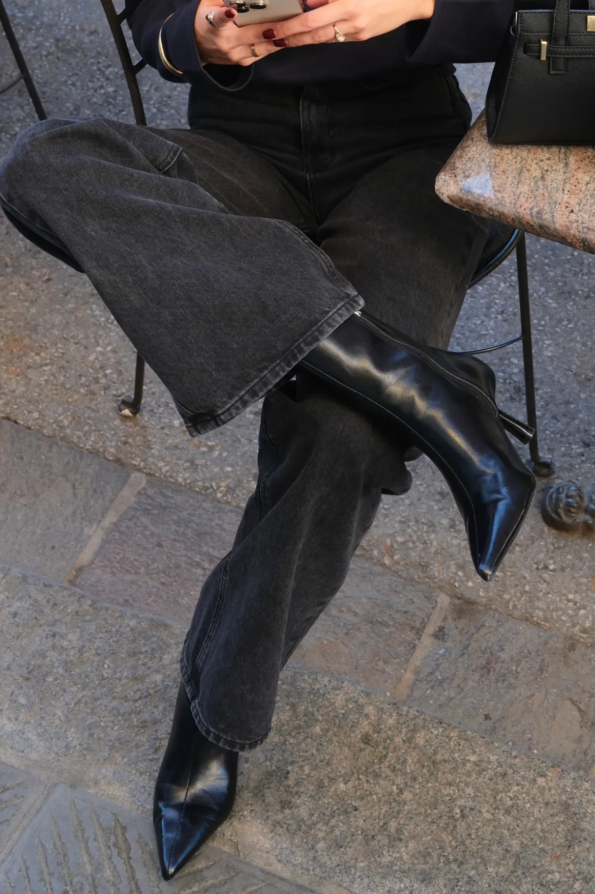 De Originale Performance Wide Jeans - Washed Black Denim