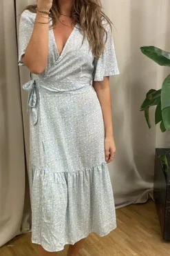 Dina 2/4 Omslået Kjole - Blå