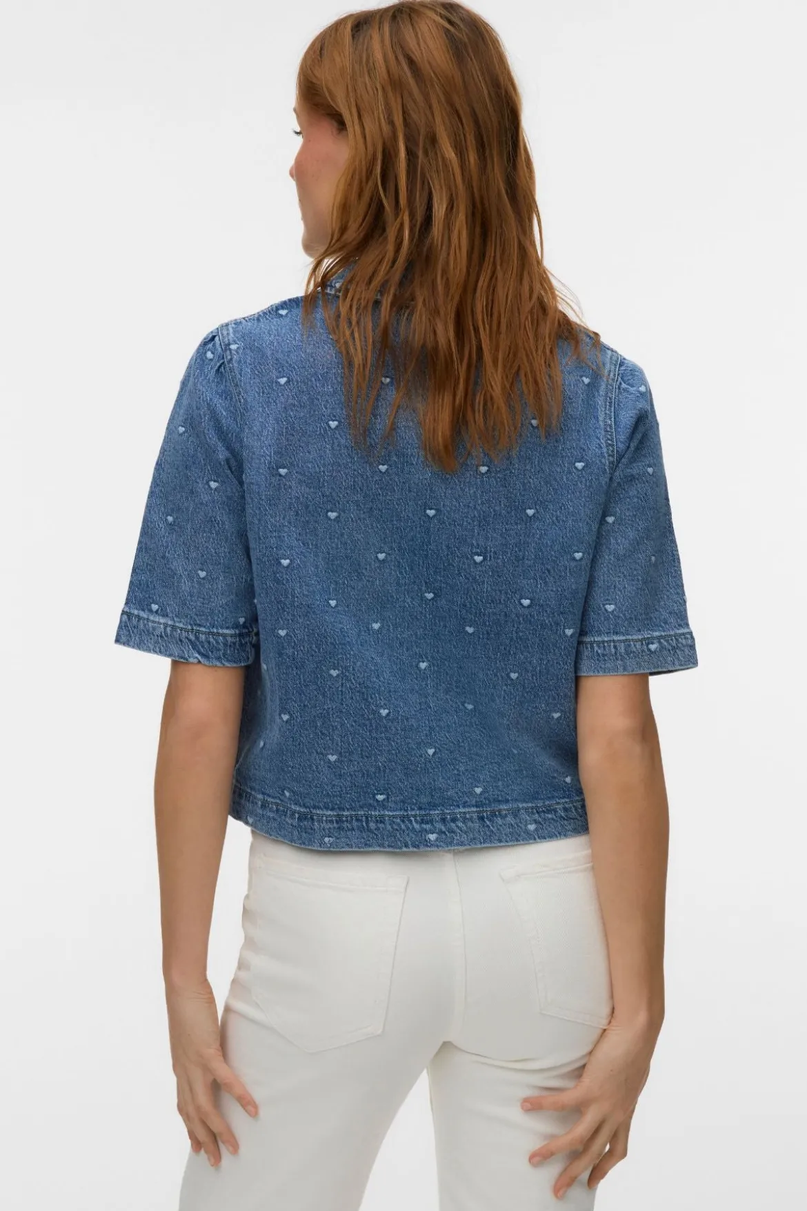 Dionne 2/4 Denim Skjorte - Medium Blue Denim - Heart