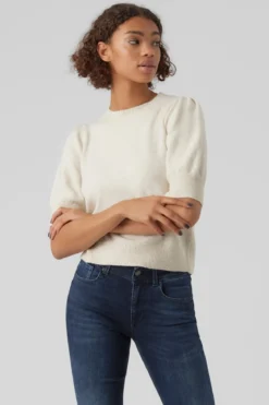 Doffy O-hals Pullover - Birch Melange