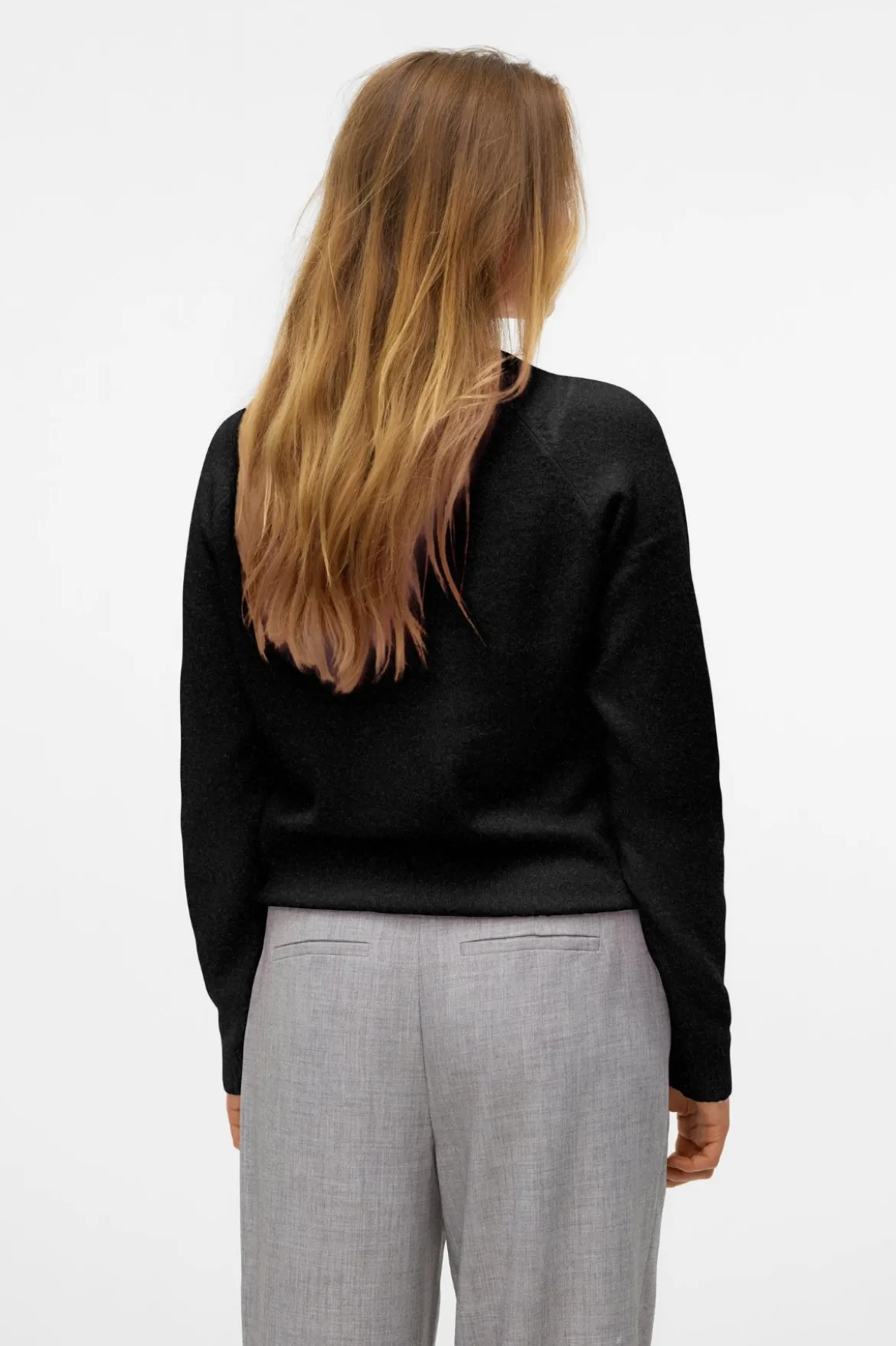 Doffy O-Neck Blouse - Sort Melange