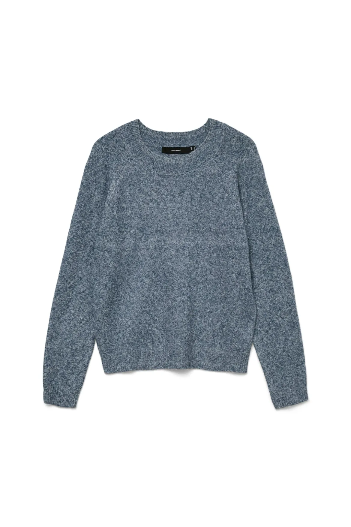 Doffy O-Neck Bluse - Mørk Denim m. Hvid Melange