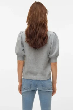 Doffy O-Neck Pullover - Light Grey Melange