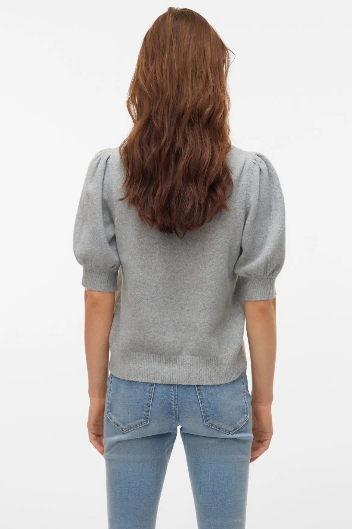 Doffy O-Neck Pullover - Light Grey Melange