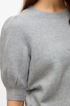 Doffy O-Neck Pullover - Light Grey Melange