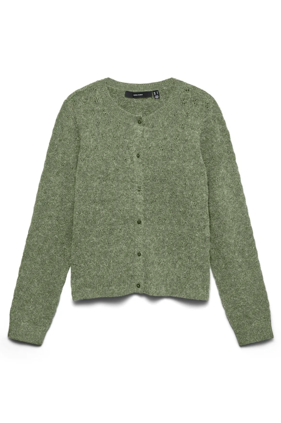 Doffy Stitch Ls O-Neck Cardigan - Oil Green Melange