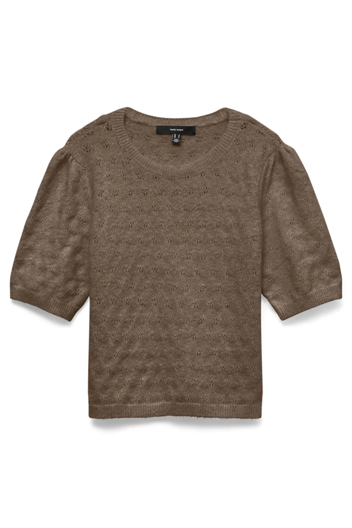 Doffy Stitch O-Neck Pullover - Chocolate Torte - Black Melange