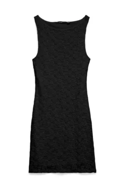 Dolly Boat Neck Kort Kjole - Sort