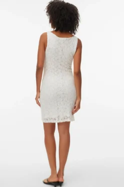 Dolly Boat Neck Short Dress - Snow White