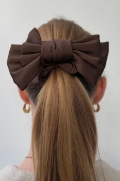 Double Bow Scrunchie - Brun