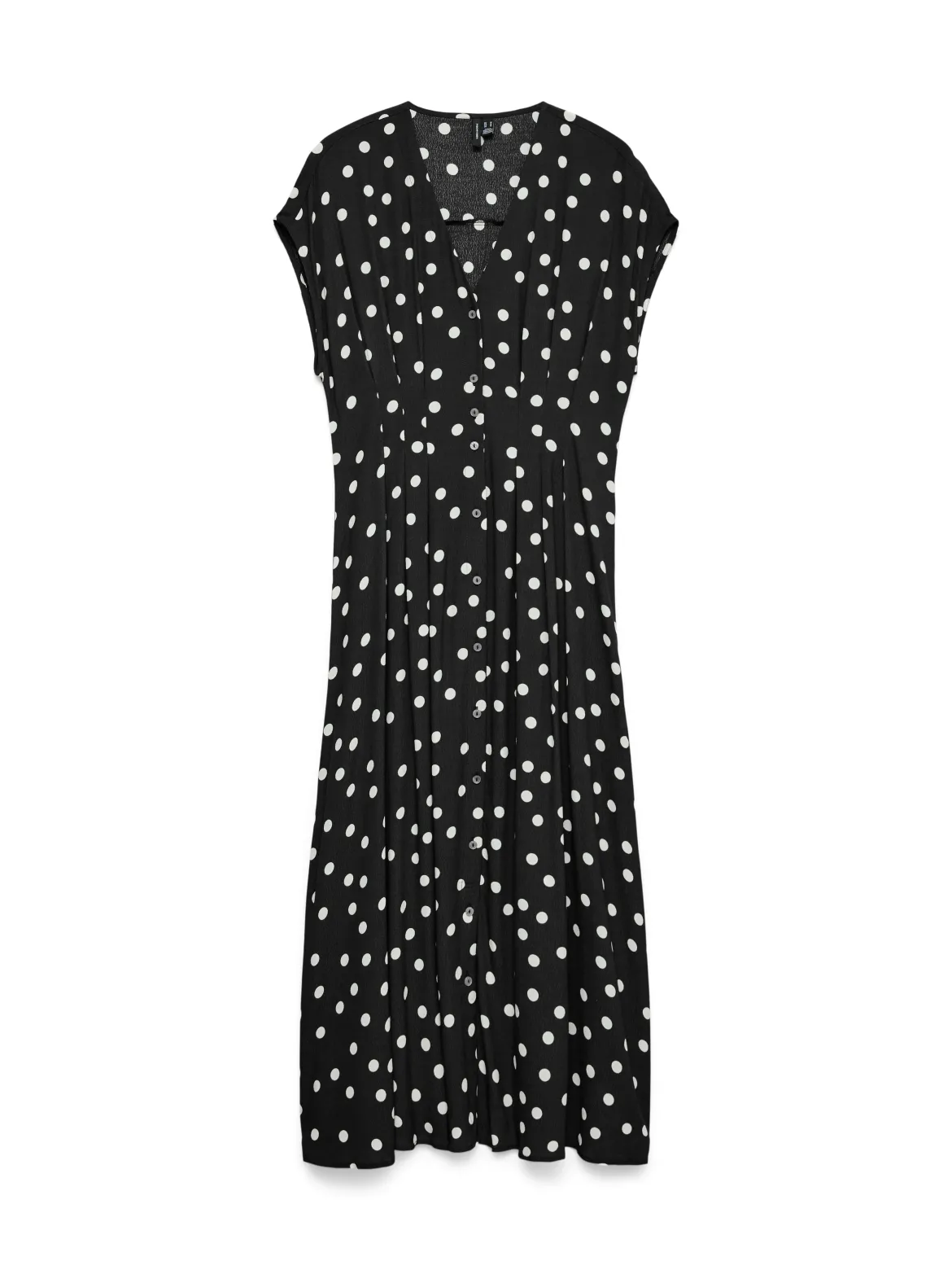 Elisa Pleat Shirt Dress - Sort - Snow White Dot