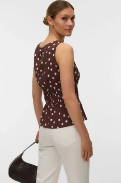 Elisa Smock Top - Chocolate Martini - Snow White Dot
