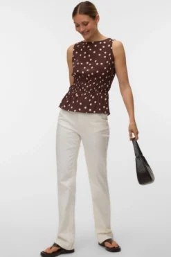 Elisa Smock Top - Chocolate Martini - Snow White Dot