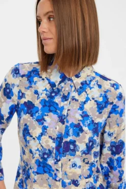 Elly 3/4 Skjortekjole - Nautical Blue