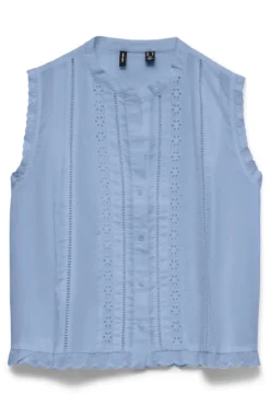 Emily Detail Top - Brunnera Blue