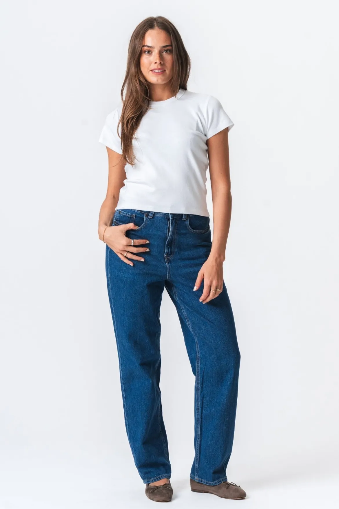 Emily Kort T-Shirt - Hvid