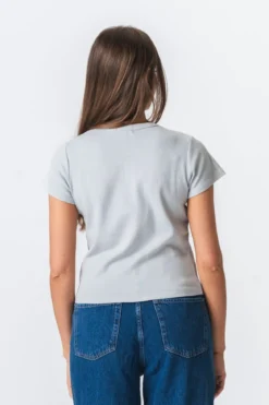 Emily Kort T-Shirt - Lys Grå