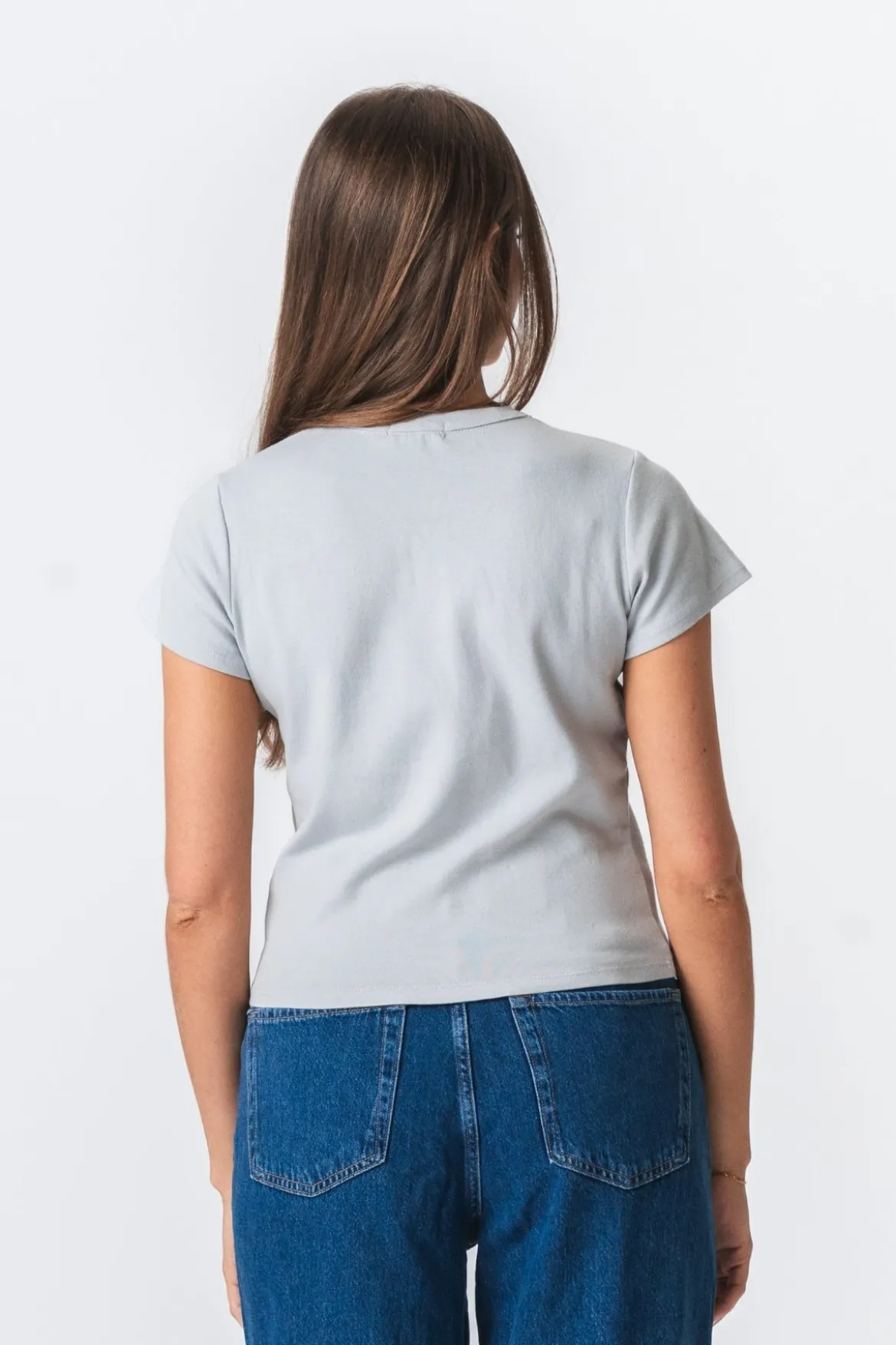 Emily Kort T-Shirt - Lys Grå