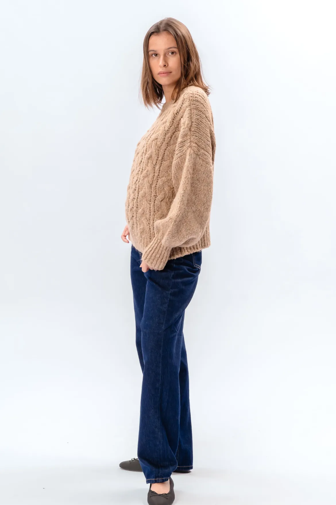 Emma Cable Knit - Beige