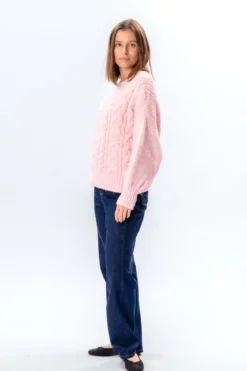 Emma Cable Knit - Candy pink
