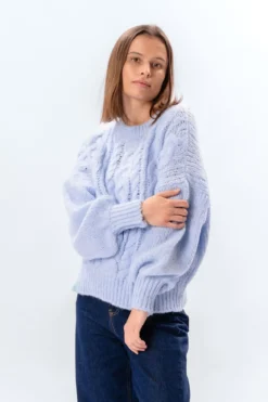 Emma Cable Knit - Skyblå