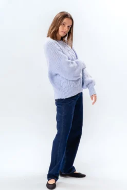 Emma Cable Knit - Skyblå