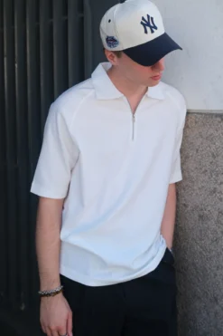 Enzo Kortærmet Half Zip - Hvid