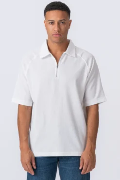 Enzo Kortærmet Half Zip - Hvid