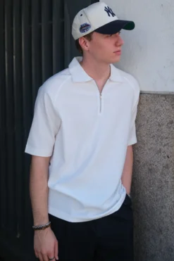 Enzo Kortærmet Half Zip - Hvid