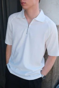 Enzo Kortærmet Half Zip - Hvid