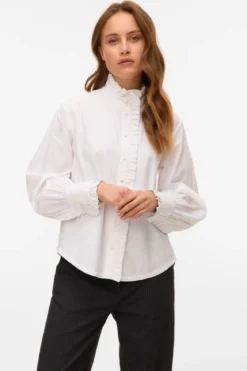 Fanni Ruffel Top - Sne Hvid