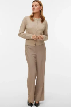 Fantastisk O-Neck Cardigan - Silver Mink Melange w. Birch