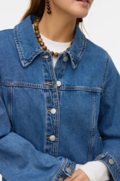 Findo Kort Denimkjole - Medium Blue Denim