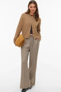 Fiona Kort Knapcardigan - Silver Mink Melange