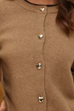 Fiona Kort Knapcardigan - Silver Mink Melange