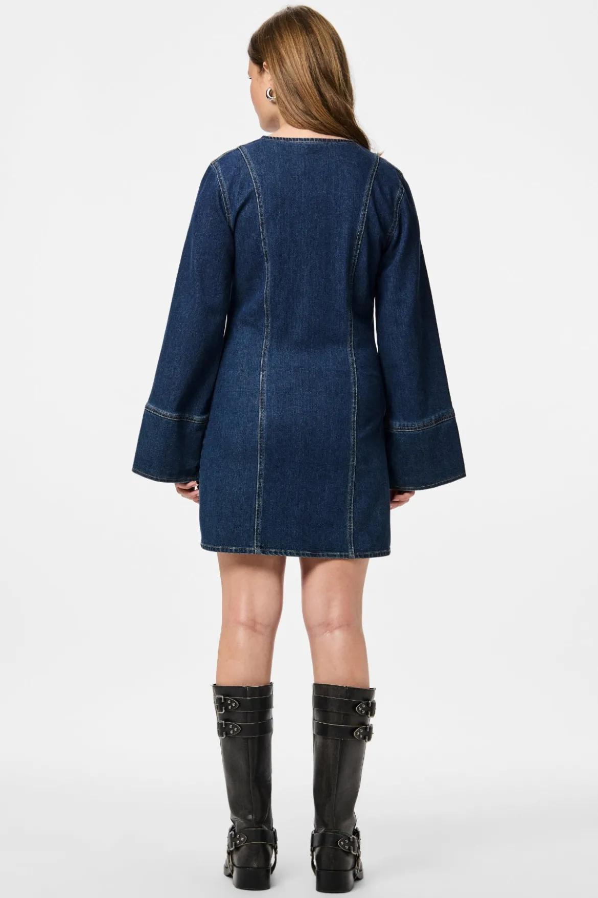 Flora Denim Dress - Mørkeblå Denim