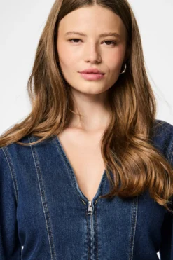 Flora Denim Dress - Mørkeblå Denim