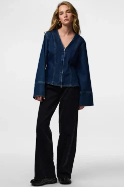Flora Denim Skjorte - Dark Blue Denim
