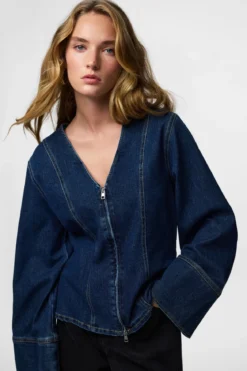 Flora Denim Skjorte - Dark Blue Denim