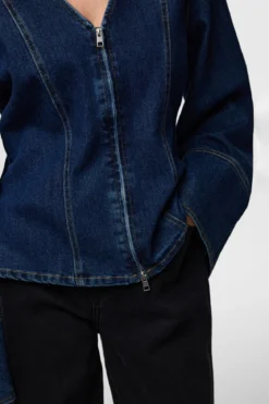 Flora Denim Skjorte - Dark Blue Denim