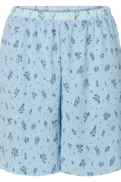 Flora High-Waisted Shorts - Cashmere Blue-Blå Blomster