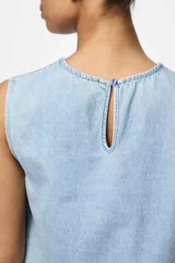Flora Mini Denimkjole - Light Blue Denim
