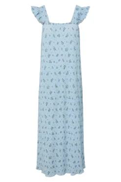 Flora Strop Kjole - Cashmere Blue
