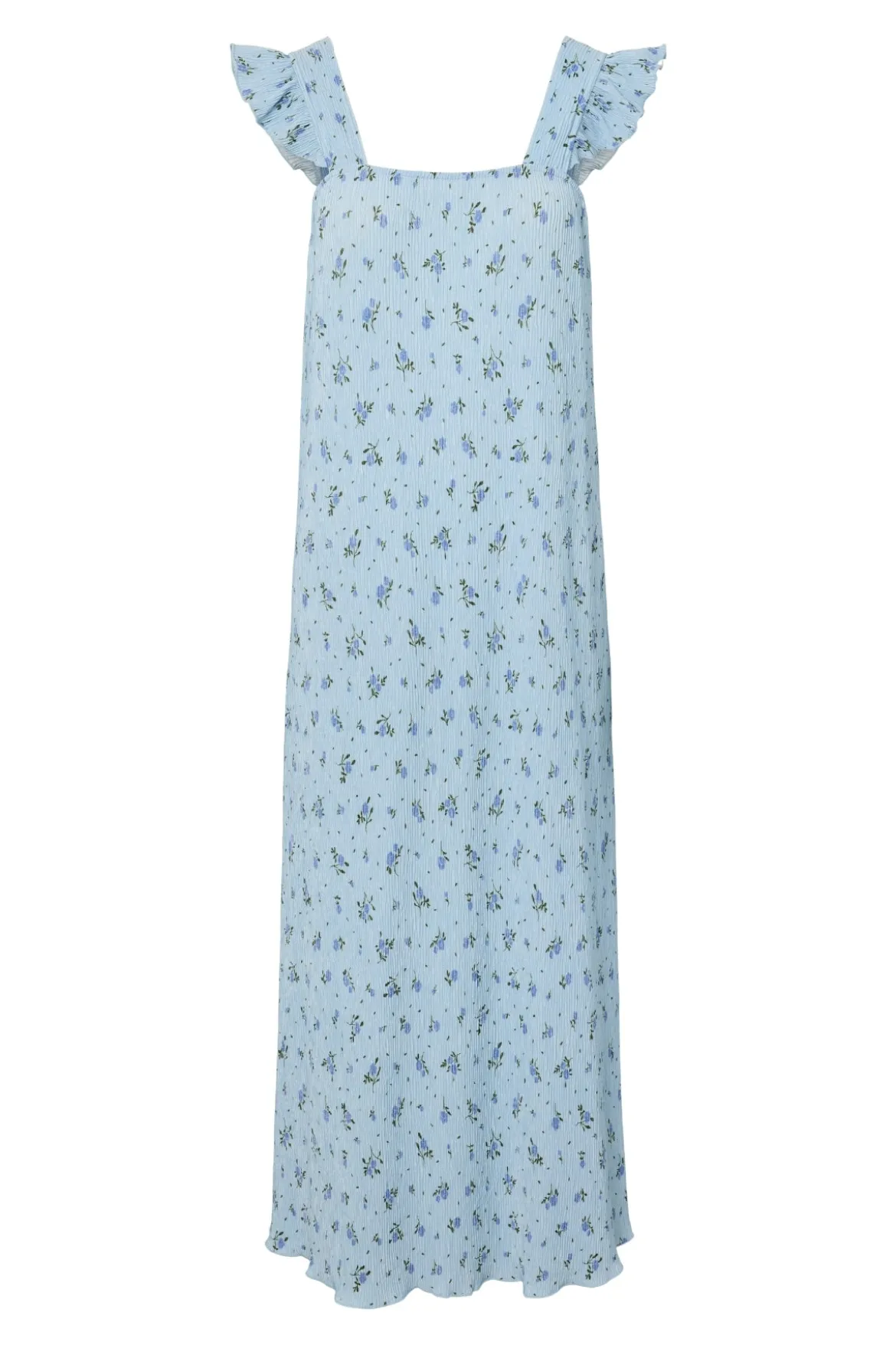 Flora Strop Kjole - Cashmere Blue