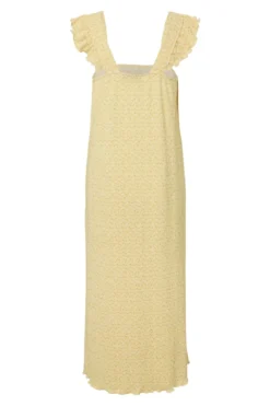 Flora Strop Kjole med Flæser - French Vanilla